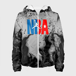 Куртка с капюшоном женская NASA неоновый огонь, цвет: 3D-белый