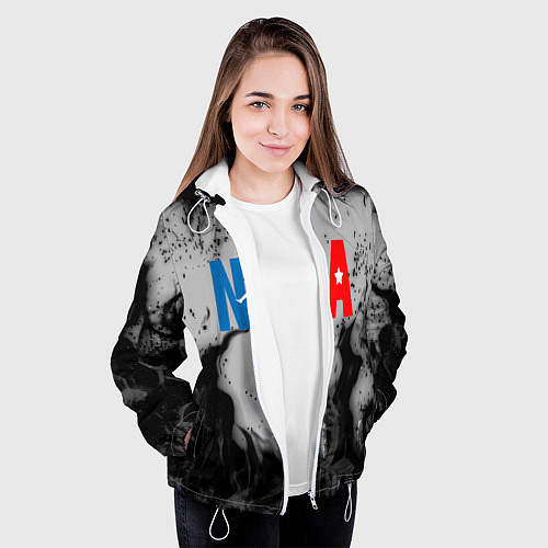 Женская куртка NASA неоновый огонь / 3D-Белый – фото 3