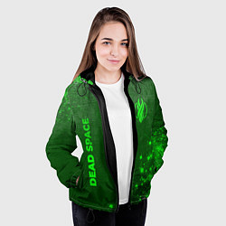 Куртка с капюшоном женская Dead Space - green gradient вертикально, цвет: 3D-черный — фото 2