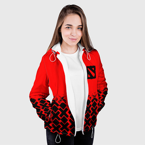 Женская куртка Dota игровой паттерн / 3D-Белый – фото 3