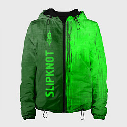 Куртка с капюшоном женская Slipknot - green gradient по-вертикали, цвет: 3D-черный