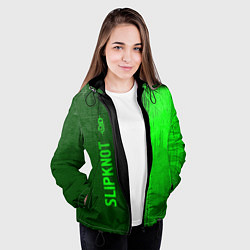 Куртка с капюшоном женская Slipknot - green gradient по-вертикали, цвет: 3D-черный — фото 2