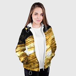 Куртка с капюшоном женская Золотой текстурный фон, цвет: 3D-белый — фото 2