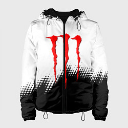 Куртка с капюшоном женская Monster energy чёрно белые краски, цвет: 3D-черный