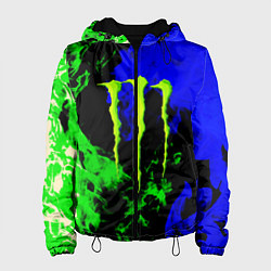 Куртка с капюшоном женская Monster energy кислотный огонь, цвет: 3D-черный