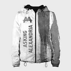 Куртка с капюшоном женская Asking Alexandria - white gradient по-вертикали, цвет: 3D-черный