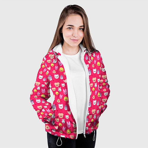 Женская куртка Skzoo pattern pink / 3D-Белый – фото 3
