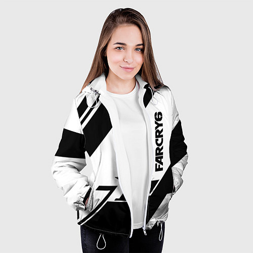 Женская куртка Farcry6 геометрия полосы / 3D-Белый – фото 3