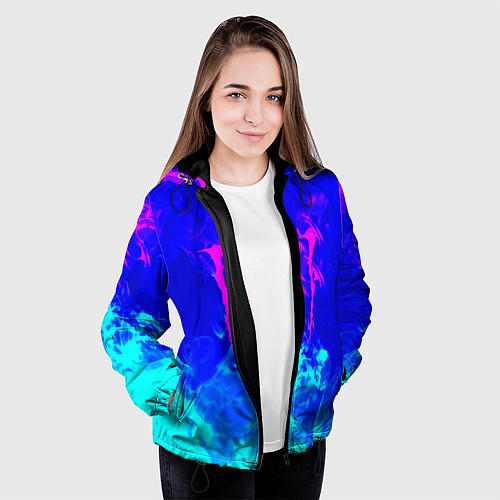 Женская куртка Monster energy дым неоновый / 3D-Черный – фото 3