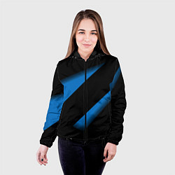 Куртка с капюшоном женская Color blue black line, цвет: 3D-черный — фото 2