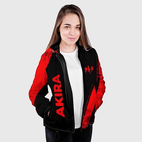 Женская куртка Akira - red gradient вертикально / 3D-Черный – фото 3