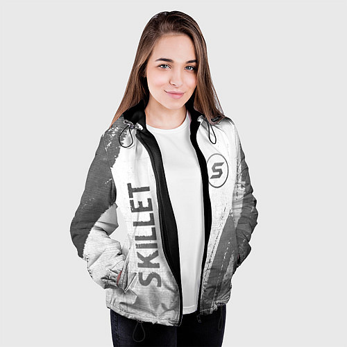 Женская куртка Skillet - white gradient вертикально / 3D-Черный – фото 3