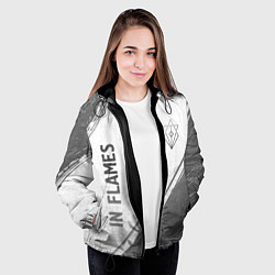 Куртка с капюшоном женская In Flames - white gradient вертикально, цвет: 3D-черный — фото 2