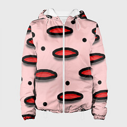 Куртка с капюшоном женская Круги маркер - паттерн, цвет: 3D-белый