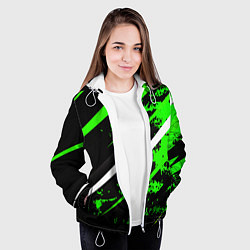 Куртка с капюшоном женская Color black and green, цвет: 3D-белый — фото 2