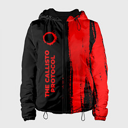 Куртка с капюшоном женская The Callisto Protocol - red gradient по-вертикали, цвет: 3D-черный