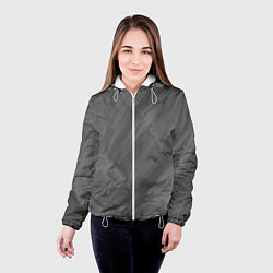 Куртка с капюшоном женская Серая текстура каменная мрамор, цвет: 3D-белый — фото 2