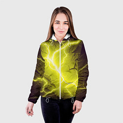 Куртка с капюшоном женская Color yellow black, цвет: 3D-белый — фото 2
