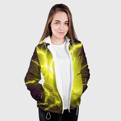 Женская куртка Color yellow black / 3D-Белый – фото 3