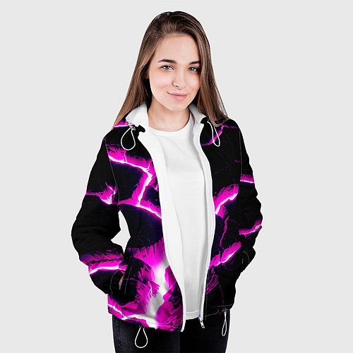 Женская куртка Color pink black / 3D-Белый – фото 3
