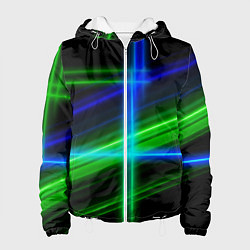 Куртка с капюшоном женская Color blue black green, цвет: 3D-белый
