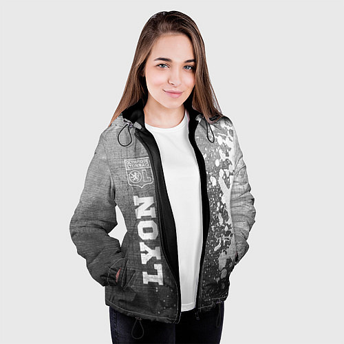 Женская куртка Lyon - grey gradient по-вертикали / 3D-Черный – фото 3