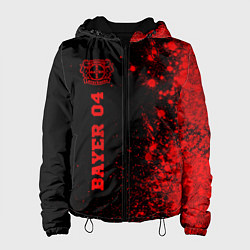 Куртка с капюшоном женская Bayer 04 - red gradient по-вертикали, цвет: 3D-черный