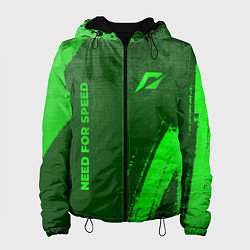 Куртка с капюшоном женская Need for Speed - green gradient вертикально, цвет: 3D-черный