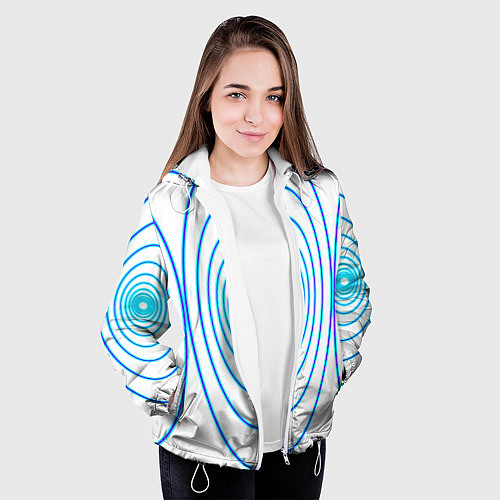 Женская куртка Овалы с свечением / 3D-Белый – фото 3