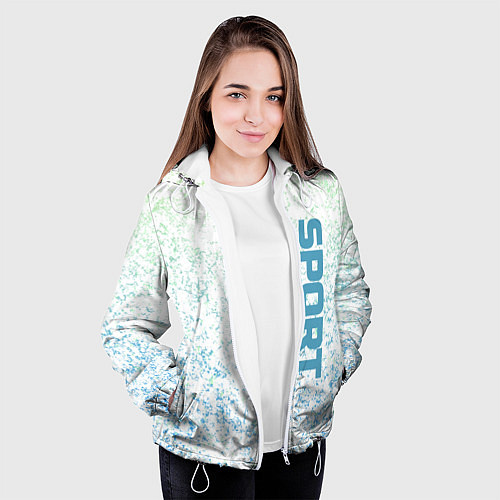 Женская куртка Sport бело-голубой / 3D-Белый – фото 3