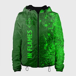 Куртка с капюшоном женская In Flames - green gradient по-вертикали, цвет: 3D-черный