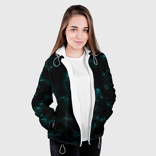 Женская куртка Color black turquoise / 3D-Белый – фото 3