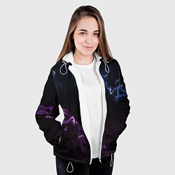 Куртка с капюшоном женская Color black blue pink, цвет: 3D-белый — фото 2