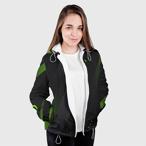 Женская куртка Color black green / 3D-Белый – фото 3