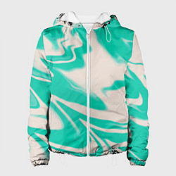 Куртка с капюшоном женская Color white turquoise, цвет: 3D-белый