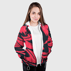 Куртка с капюшоном женская Color black red, цвет: 3D-белый — фото 2