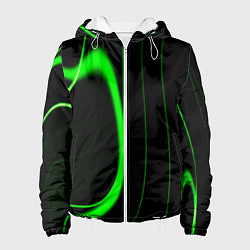 Куртка с капюшоном женская Color green light green black, цвет: 3D-белый