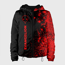 Куртка с капюшоном женская Evangelion - red gradient по-вертикали, цвет: 3D-черный