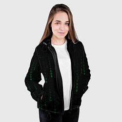 Куртка с капюшоном женская Color black green, цвет: 3D-черный — фото 2