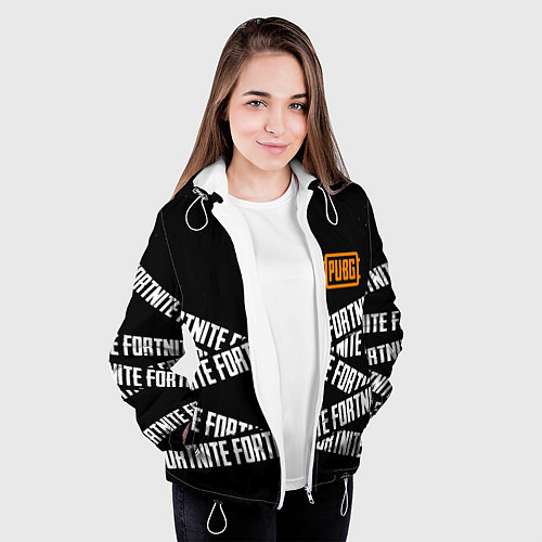Женская куртка Fortnite x pubg / 3D-Белый – фото 3