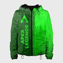 Куртка с капюшоном женская Apex Legends - green gradient по-вертикали, цвет: 3D-черный