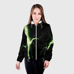 Куртка с капюшоном женская Lightning yellow текстура, цвет: 3D-белый — фото 2