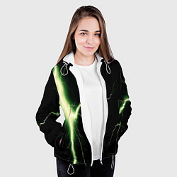 Куртка с капюшоном женская Lightning yellow текстура, цвет: 3D-белый — фото 2