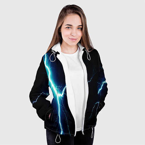 Женская куртка Lightning light blue / 3D-Белый – фото 3