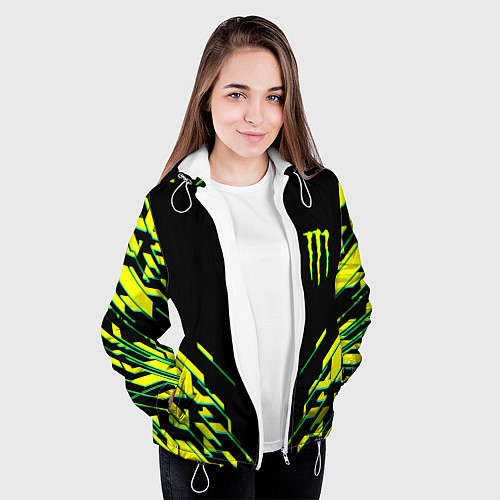 Женская куртка Monster energy кислотная геометрия / 3D-Белый – фото 3