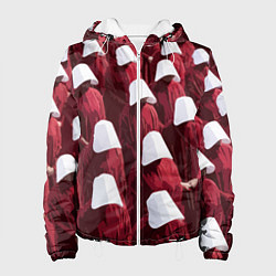 Куртка с капюшоном женская Рассказ служанки паттерн, цвет: 3D-белый