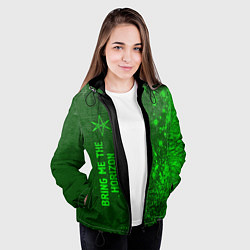 Куртка с капюшоном женская Bring Me the Horizon - green gradient по-вертикали, цвет: 3D-черный — фото 2