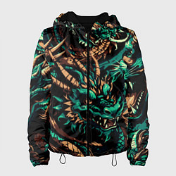 Куртка с капюшоном женская Японские драконы ирезуми, цвет: 3D-черный