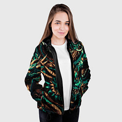 Куртка с капюшоном женская Японские драконы ирезуми, цвет: 3D-черный — фото 2