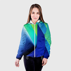 Куртка с капюшоном женская Color blue green, цвет: 3D-белый — фото 2